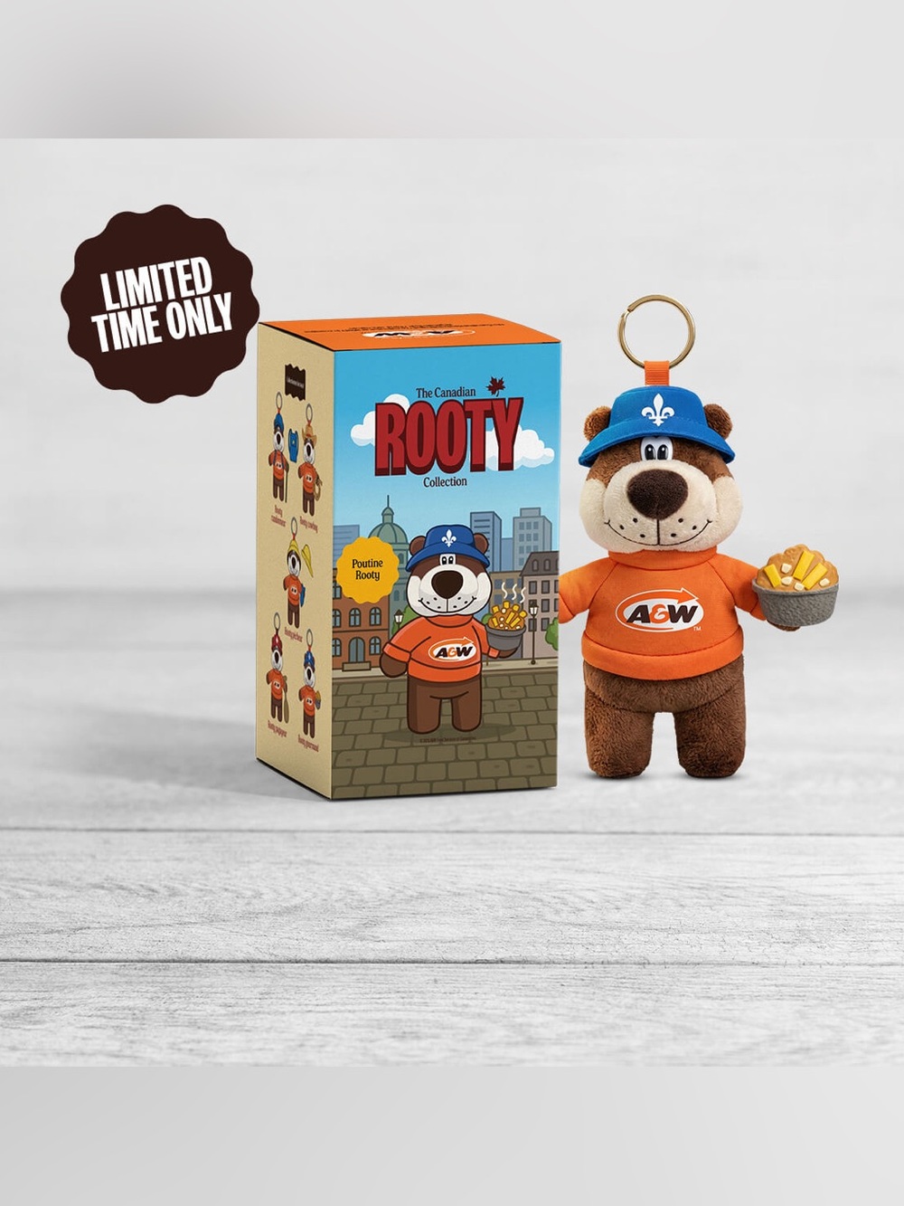 A&W Poutine Rooty Plush Keychain